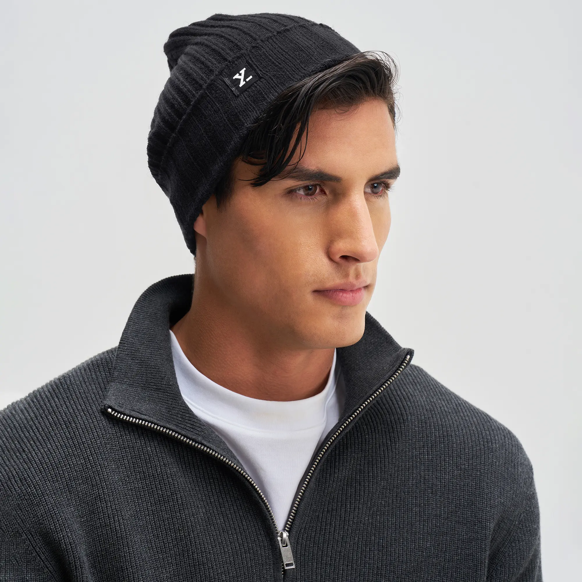 Winter Beanie - Pitch Black - Image 2