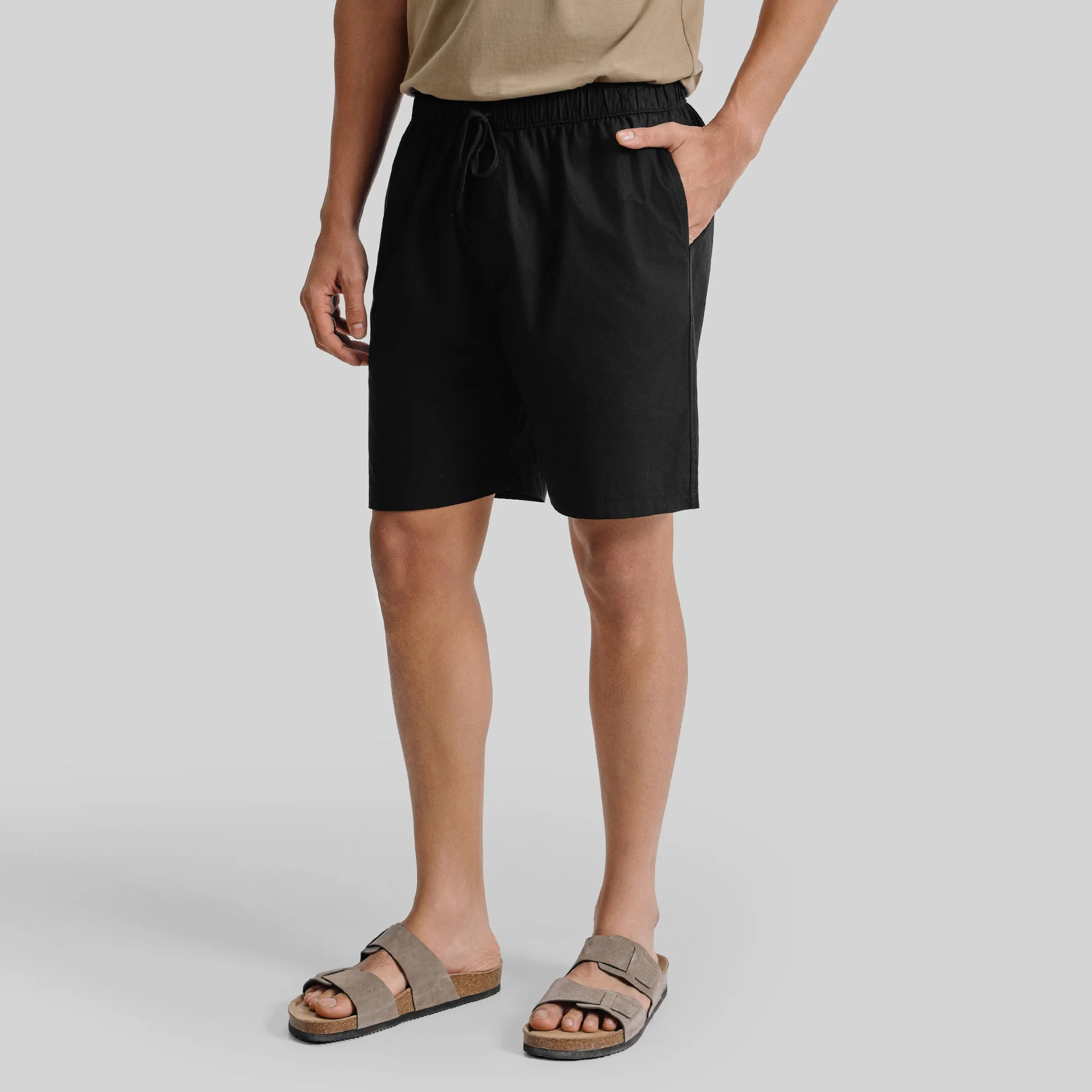 Zen Cotton Easy Shorts Pitch Black - Image 2